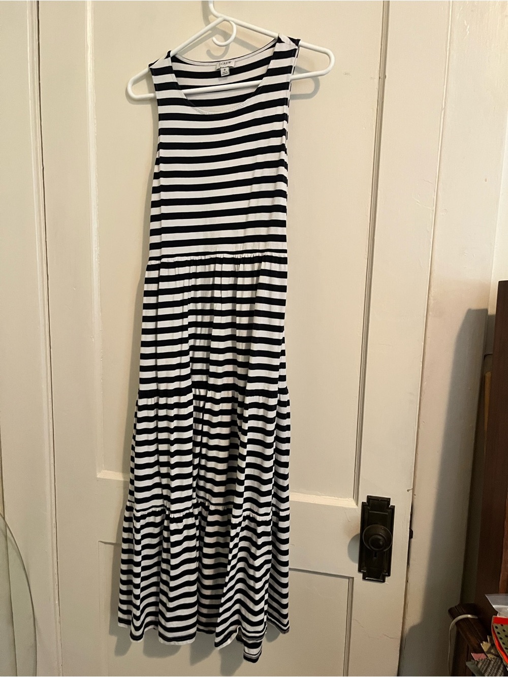 J. Crew Black and White Striped Tank Dress